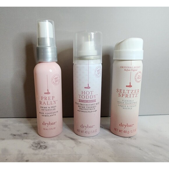 Drybar Travel Size Styling Set – Prep Rally, Hot Toddy, & Seltzer Spritz - New - Picture 2 of 8